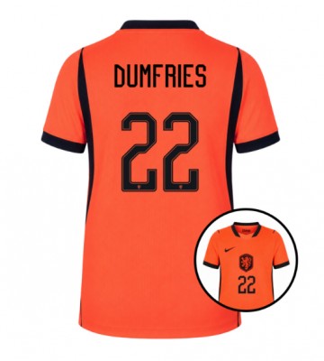 Holland Denzel Dumfries #22 Hjemmebanetrøje Dame VM 2026 Kortærmet